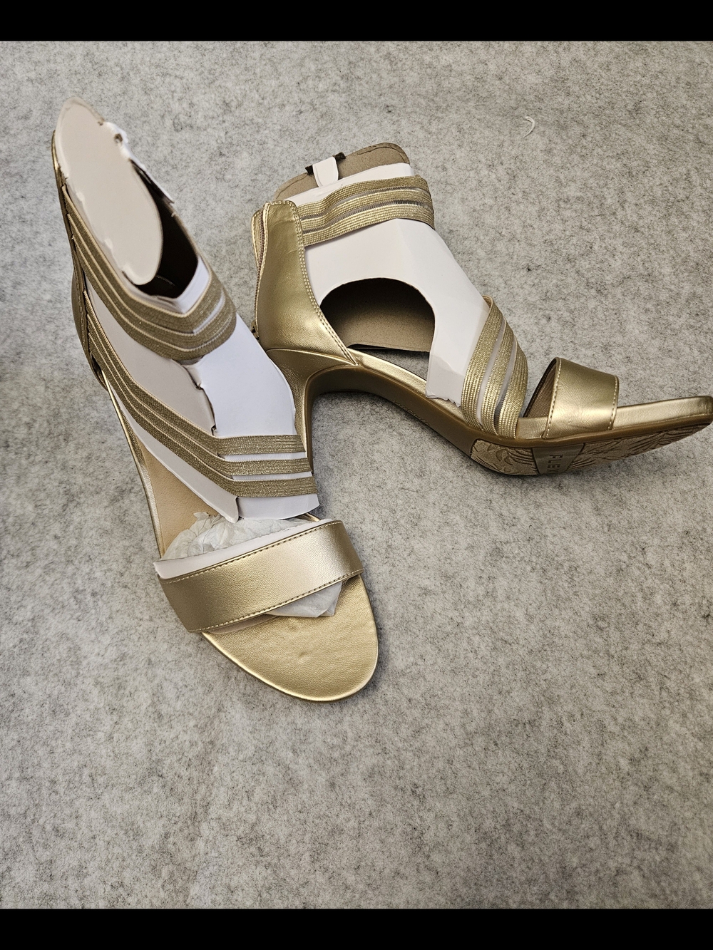 Life Stride Gold Strappy Heel Sandals